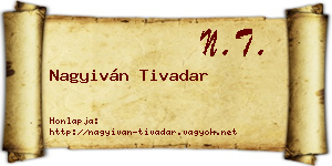 Nagyiván Tivadar névjegykártya