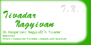 tivadar nagyivan business card